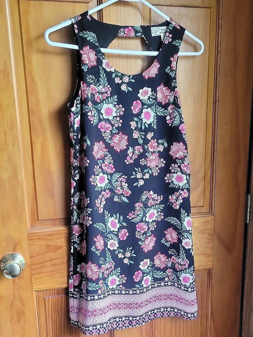 Pink Republic Floral Mini Dress in Black & Pink Size XS NWT
